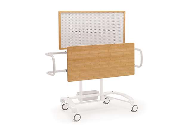 Mobile STEM Station Cart Conversion Kit- includes Pegboard for tool and material storage, 20 pegboard hooks, durable bamboo work surface (48" W x 22" D)